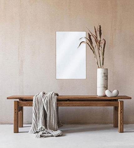 Articasa wall mirror, 44x28 cm, with a sleek frame, ideal for home decor and kitchen spaces, reflecting modern interior style.