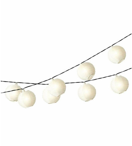 Lumineo buitenshuis LED-lichtkrans in wit, 7.5 meter, voor tuin decoratie met warm witte LED-lampen, geschikt voor buitengebruik.