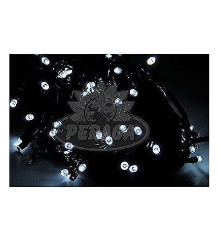 White LED light garland for outdoor garden decoration by BigBuy Christmas, featuring bright, energy-efficient LED bulbs.