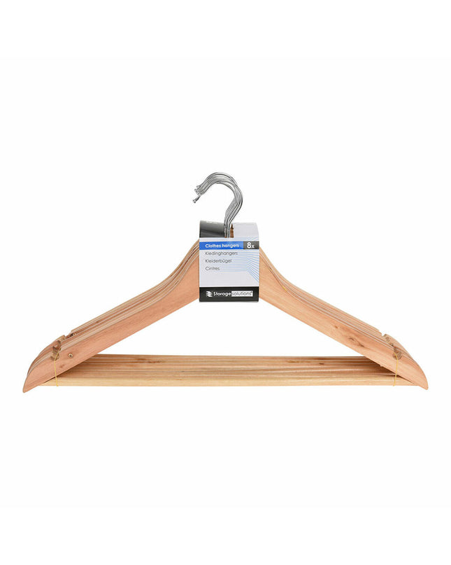 Set of 8 wooden Kleerhangerset Storage Solutions for household organization, featuring natural wood finish and durable construction.