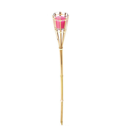 Progarden brown outdoor garden torch with crystal detail, 7.5 x 76 cm, featuring anti-mosquito function for outdoor decor.