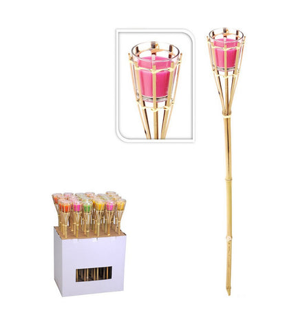 Progarden outdoor garden torch with anti-mosquito function in brown crystal, 7.5 x 76 cm, decorative outdoor lighting.