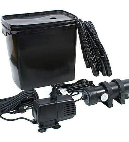 Ubbink FiltraPure 4000 automatic pool cleaner in action in a backyard swimming pool, designed for garden, Jacuzzi, and pool maintenance.