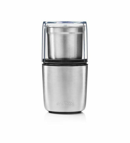 Princess Maalmachine in red and silver stainless steel, 200W compact electric food chopper for home cooking.