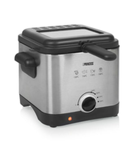 Princess mini deep fryer with stainless steel body, 1000W power, 1.5L capacity, compact electric kitchen appliance