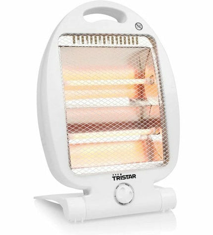 Tristar KA-5128 white 800W portable electric heater for home and kitchen use, featuring compact design and adjustable temperature.