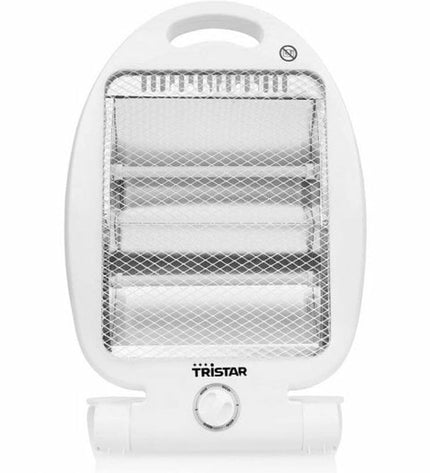 Tristar KA-5128 white electric heater with 800W, designed for home heating and portable cooling.