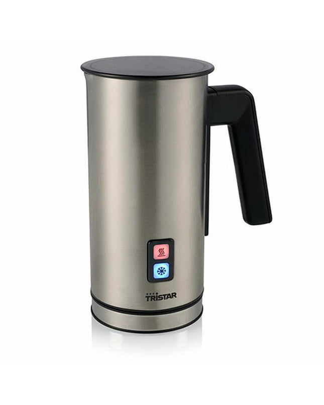 Tristar MK2277 silver 300ml milk frother for home and kitchen, small electric device with a sleek design.