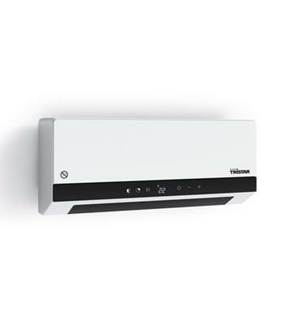 Tristar KA-5210 white portable heater and air conditioner unit for home use, with control panel and vents visible.