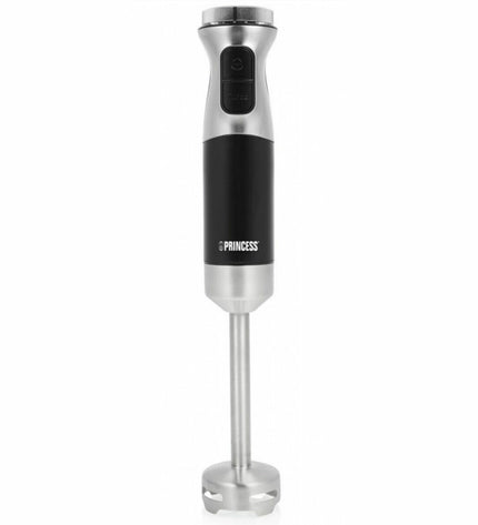 Princess hand blender with stainless steel blending arm and ergonomic handle, ideal for kitchen mixing and food prep.