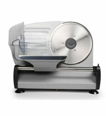 Tristar EM-2099 black mini electric slicer with 150W motor, designed for home cooking and food preparation.
