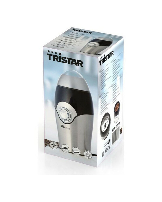 Tristar KM-2270 electric coffee grinder in white with 150W power for home kitchen use.