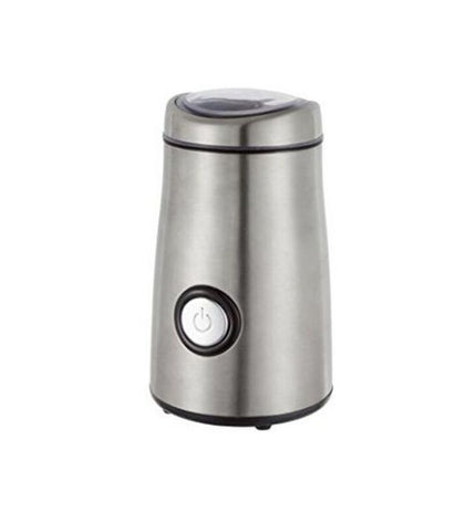 Princess electric coffee grinder with stainless steel blades, 150W motor, compact design for home brewing and kitchen use.