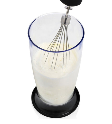 Princess 01.221221.01.001 black 1000W hand blender with stainless steel blending arm and ergonomic handle.