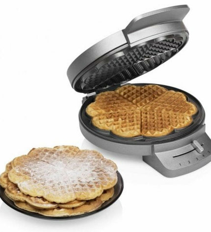 Princess Wafelmaker 132380 in black and silver stainless steel with 1200W power, compact kitchen appliance for making waffles.
