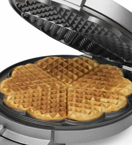 Princess Wafelmaker 132380 in black and silver, compact electric waffle maker with a stainless steel finish, designed for home cooking.