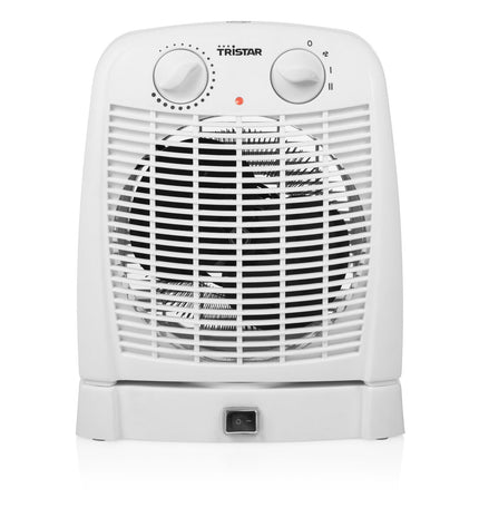 Tristar KA-5059 white 2000W portable heater for home use, featuring a compact design and adjustable temperature controls.