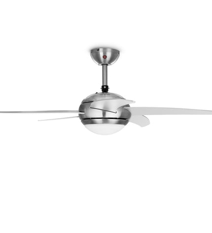 Silver Tristar VE-5815 ceiling fan for home and kitchen, showcasing its modern design and compact build for efficient airflow.