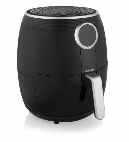 Black Tristar FR-6956 air fryer with 1500W power, compact design, and digital controls for healthy cooking at home.