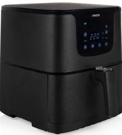 Princess luchtfriteuse 183014 in zwart with 1700W power and 5.2L capacity, small electric kitchen appliance for healthy frying