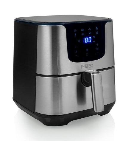 Silver Princess 182060 air fryer with 1700W power and 5.5L capacity, compact electric kitchen appliance.