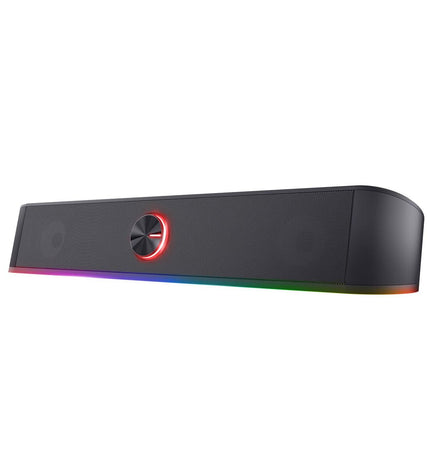 Trust GXT 619 Thorne black soundbar with 6W and 12W audio output, designed for electronic audio and hi-fi systems.