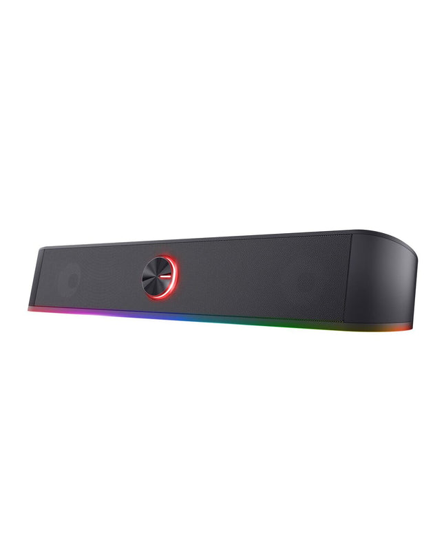 Trust GXT 619 Thorne black soundbar with 6W and 12W audio output, designed for electronic audio and hi-fi systems.