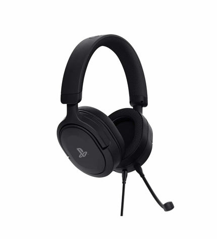 Trust 24715 headphone with microphone, gaming headset for plug-and-play consoles, featuring over-ear design and clear audio.