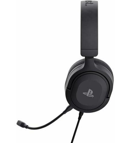 Trust 24715 gaming headset with microphone, plug-and-play design for consoles, featuring comfortable ear cups and adjustable headband.