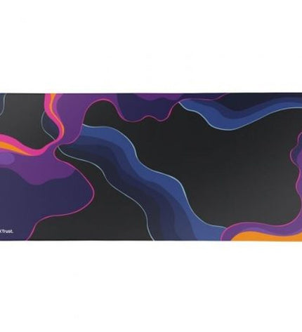 Trust gaming mat for plug and play game consoles, electronic gaming accessory, with colorful design and textured surface.