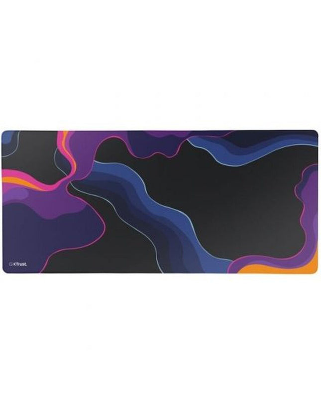 Trust gaming mat for plug and play game consoles, electronic gaming accessory, with colorful design and textured surface.