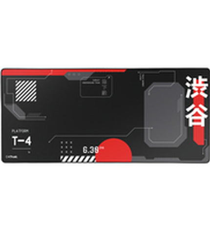 Trust gaming mat in black designed for plug-and-play game consoles, featuring a smooth surface ideal for gaming sessions.