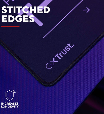 Trust gaming mat in black, designed for plug and play game consoles, featuring a smooth surface for gaming comfort.