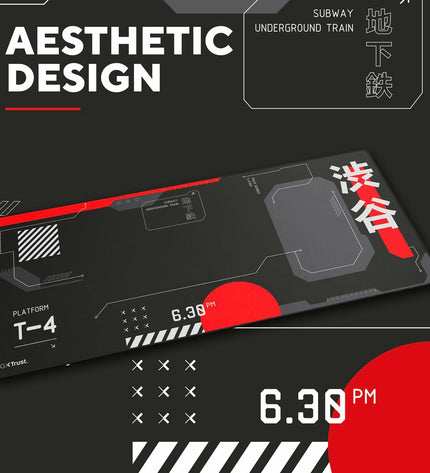 Trust Gaming Mat in black for electronic plug-and-play game consoles, featuring a smooth surface for optimal gameplay.