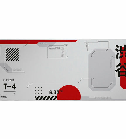 Trust gaming mat 25717 Wit for plug and play game consoles, featuring a sleek black surface with textured grip.