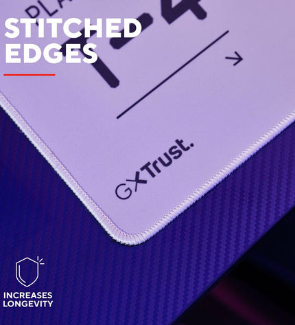 Trust gaming mat for plug-and-play game consoles, featuring a sleek electronic design and comfortable surface for gaming.