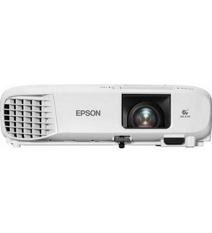 Epson EB-W49 WXGA projector displaying bright images with 3800 lumens, suitable for home theater and business use