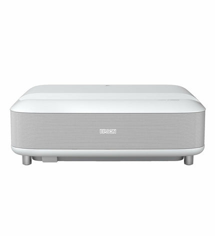Epson V11HB07040 3600 ANSI 4K Ultra HD projector showing a vibrant home theater setup with colorful visuals.
