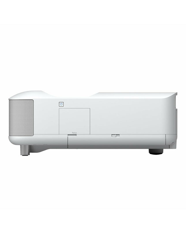 Epson V11HB07040 3600 ANSI 4K Ultra HD projector displaying a vibrant home theater scene with colorful visuals.