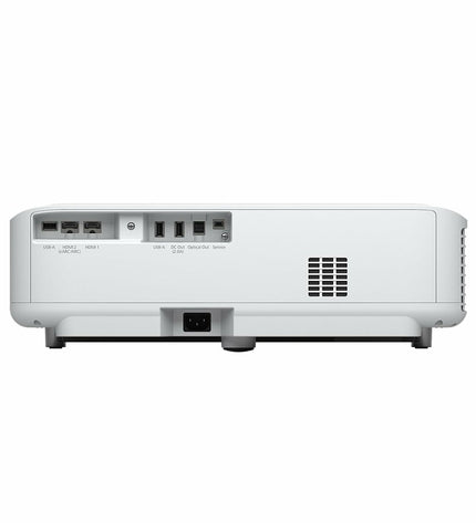 Epson V11HB07040 3600 ANSI 4K Ultra HD projector displaying vibrant images in a home theater setup.