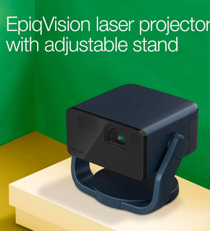Epson V11HB38440 Full HD projector displaying a bright, clear image on a wall in a home theater setup.