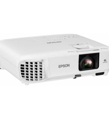 Epson V11HB51040 XGA projector displaying bright images, 3600 lumens, suitable for home theater and electronic entertainment.