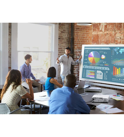 Epson EB-W53 projector displaying a vibrant image on a screen, with controls and lens visible in the electronics and home cinema setting.