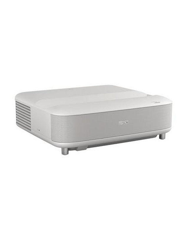 Epson projector V11HB82040 displaying a vibrant home theater scene with colorful visuals and projection screen.