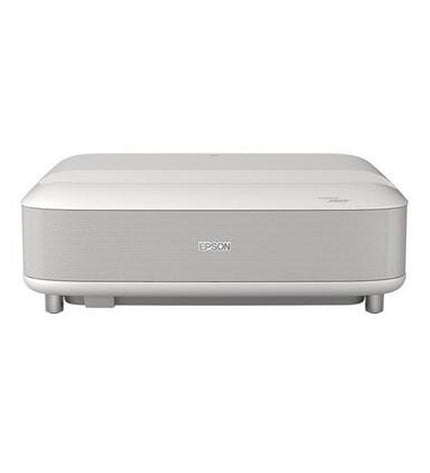 Epson projector V11HB82040 for home cinema and electronics, showing lens and rear ventilation in a modern setup.