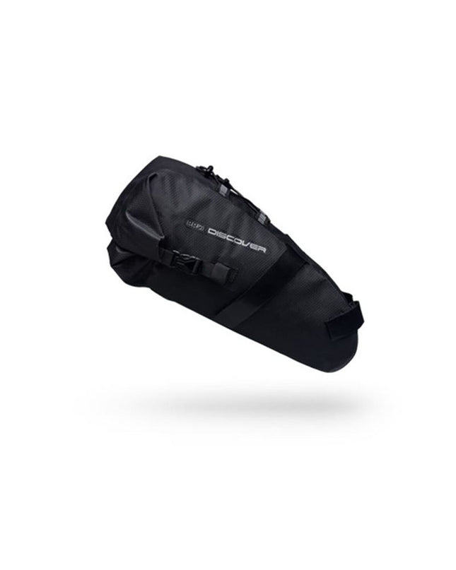 PRO Fietstas PRO Gravel Team 10 L bike saddlebag with durable outdoor design and multiple compartments for cycling gear storage.