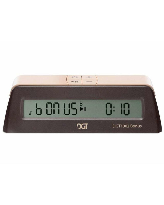 Cayro digital clock toy from the Schaakspel chess game set, featuring colorful game pieces and a digital display.