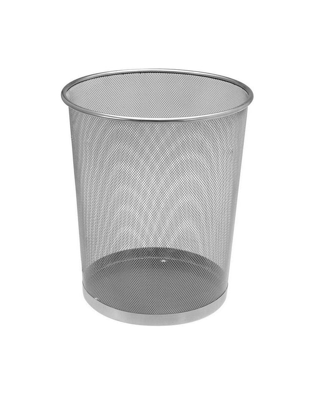 Metal waste bin, 29.5 cm, for home and kitchen storage, by BigBuy Office, with a sleek metal finish and compact design.