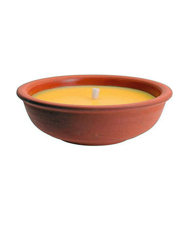 Terra cotta Aardewerk kaars holder for outdoor garden decor, 13 cm diameter, by BigBuy Home, with rustic finish.
