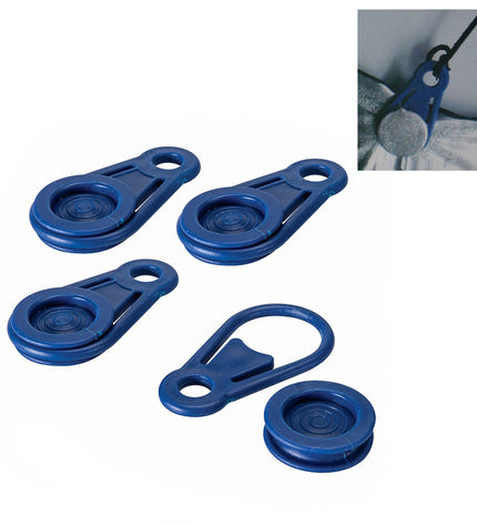 Bensontools awning and tarpaulin clamps set with 6 blue clips, Ø 0.44 x 8.3 cm, for camping and outdoor use